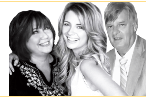 Nuala with her husband and daughter, Mischa